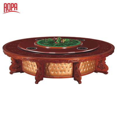 China AOPA turntable around solid wood dining table with rotating turntable for sale