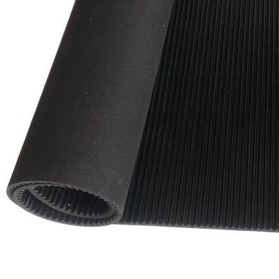 China Recycled Rubber Non Slip Fine Ribbed Rubber Sheet Roll Customized Rubber Mats for sale