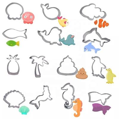 China Viable Wholesale Mold Cartoon Cookie Shape Three-dimensional Sea Creature Cookie Cutter for sale