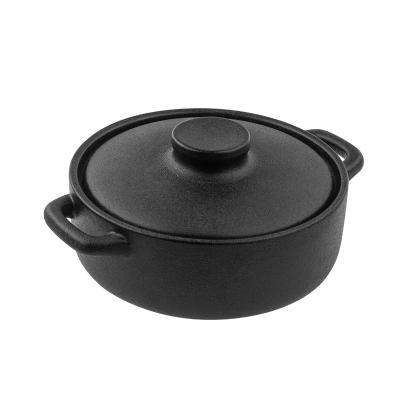 China Wholesale High Quality Stocked Serving Round Casserole Stoneware Black Ceramic Casserole for sale