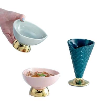 China OSBORN Restaurant Yogurt Pudding Dessert Stocked Bowl Ice Cream Cup Bowls Ceramic Dishes for sale