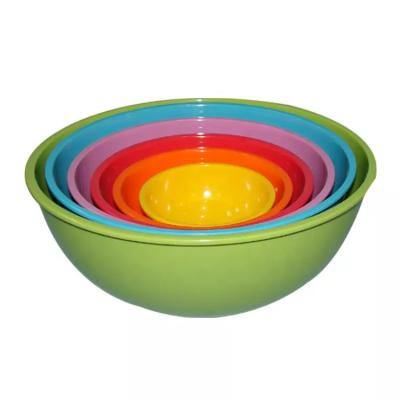 China Disposable Colorful Salad Bowl Sets Melamine Bowls Restaurant, Gift Set 6 Packing Large Small Plastic Mixing Bowls for sale