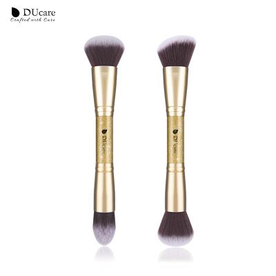 China Angular Blush Wholesale Cosmetics Gold Pro Hide Makeup Brush Set for sale