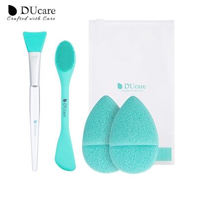 China For commercial & DUcare DU-F26 4pcs Original Home Use Silicone Facial Mask Cleaning Brush Include Cotton Massage Cleaning Brush For Facial Mask Cleaning for sale