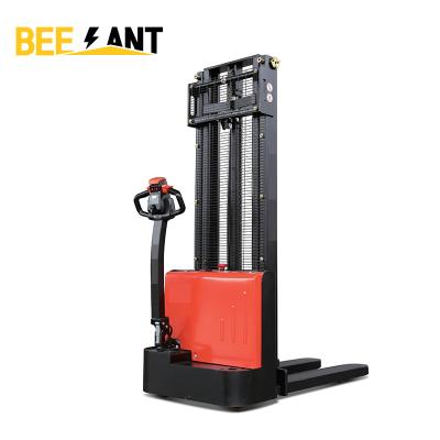 China Factory 1200kg Mini Electric Stacker Truck 2000kg Stand On Electric Stacker With Lithium Battery for sale