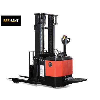 China Factory Standing Type Small Reach Truck 1500kg Capacity Electric Forklift 1.5ton With 5m Lifting Height for sale