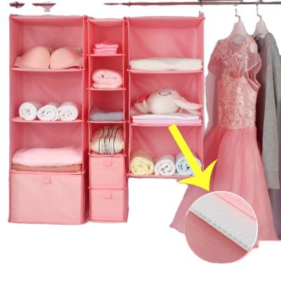 China Eco-friendly 4 Shelves Hanging Closet Organizer For Clothes Hanging Closet Bag Organizer for sale