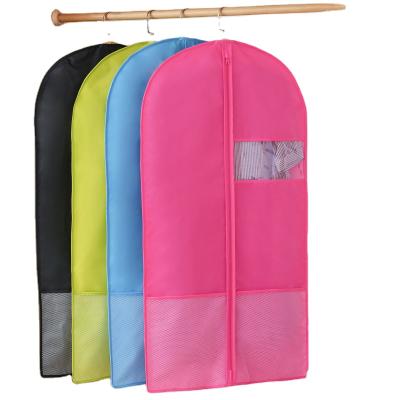 China View Foldable Dustproof Garment Bag With Clear Window Mesh Pocket for sale