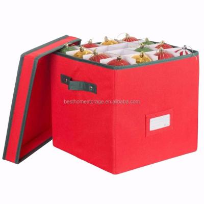 China 600D Polyester Christmas Ornament Viable Collapsible Storage Box for sale