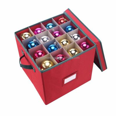 China Viable Holiday Cardboard Christmas Ornament Storage Box Containers Red ChestWith Card Sticker for sale