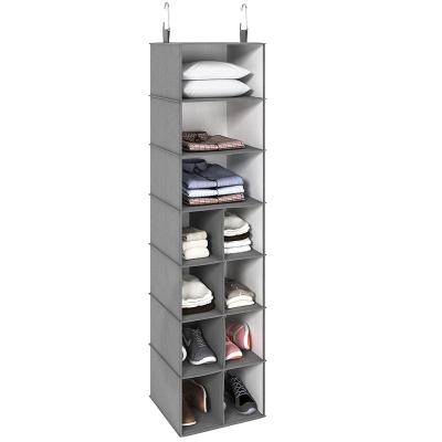 China 7 Tiers Wardrobe Storage Bag Closet Rack Rack Wardrobe Storage Foldable Hanging Hanging Bag for sale