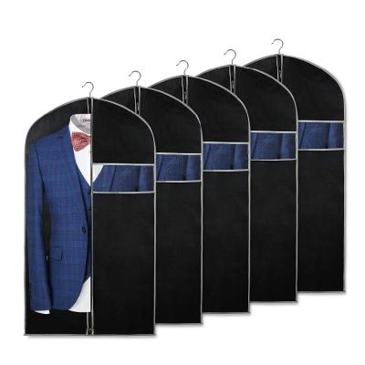 China Viable Custom Fashion Garment Bag Travel Dust Cover Foldable Portable Nonwoven Garment Bag for sale