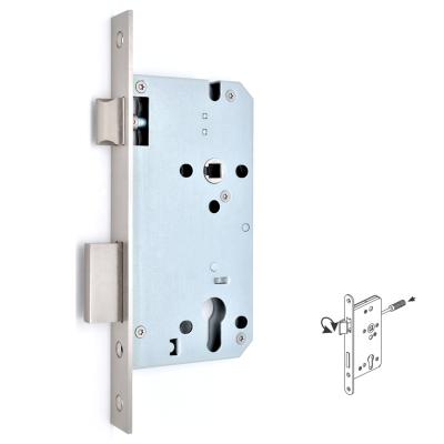 China Public building European EN stainless steel backwash 45/50/55/60mm standard belt lock deadbolt lock security mortise door lock for sale