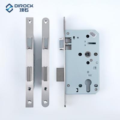 China SS304 Euro Stainless Steel Fire Rated Noise Reduction Mute Latch Mortise Lock Set For Wooden Doors for sale