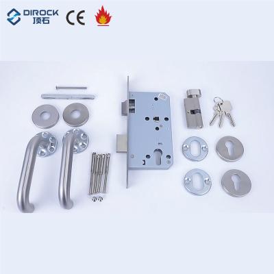 China Doors In Public Buildings Hot Selling Manufacturer Custom Design To Fire Door Rated Hardware European Mortise Lock Set For Fire Door for sale