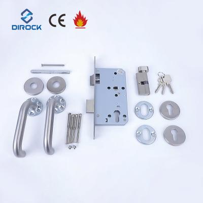 China Doors in Public Buildings CE Euro Stainless Steel Door Hardware Standard Construction 304 Fire Door Locks Fire Rated Wood Steel Door Hardware for sale