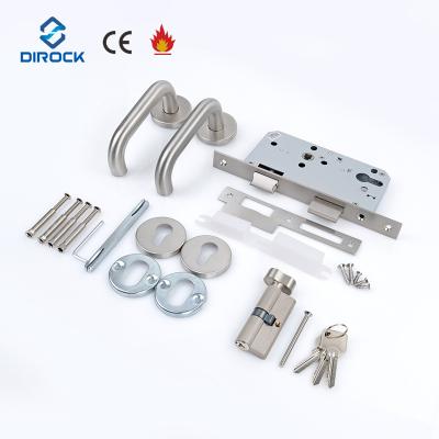 China Doors in public buildings CE stainless steel mortise lock body mortise residential door lock set with lock keys for sale