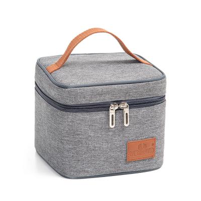 China 2022 YIMYIK Source Factory Daily Insulated Solid Lunch Insulated Bag Durable Oxford Fabric Gray Cooler Bag for sale