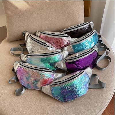 China The Other Glitter Shiny Cross - Body Chest Bum Hip Pocket Star Heart Printing Waist Bag Mermaid Sequin Pussy Pack for sale