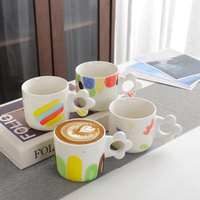 China 2023 New Design Sustainable Coffee Custom Pottery Mugs Milk Mugs Creative Mug Painted Ceramic Mugs for sale