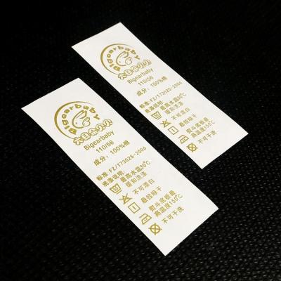 China Garment Print Washable Sustainable MOQ Low MOQ Tape Waist Nylon Care Label Care Label For Baby Clothes for sale