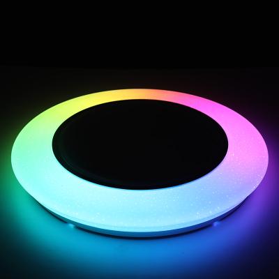 China Modern Smart Bedroom Music Speaker Lamp 24W 36W 48W Remote Control Bedroom RGB RGBCW Ceiling Light for sale