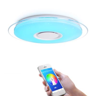 China Modern Smart Music Speaker 2.4G Corridor MP3 72W RGB RGBW LED Remote Control Ceiling Light for sale