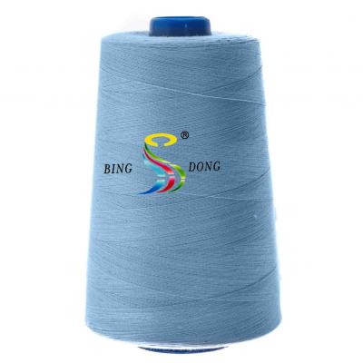 China Sustainable Wuhan Dyed Color 50s/3 100% Spun Polyester Sewing Thread for sale