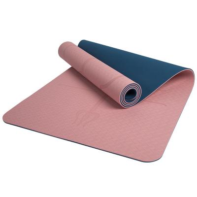 China Eco-friendly Yoga Mat Customize Logo Tpe Foldable Multicolor Yoga Exercise Band Yoga Mat for sale