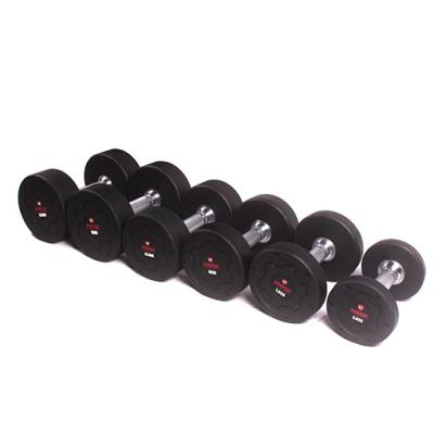 China high quality rubber covered dumbbell round rubber coated dumbbell weights commercial cheap dumbbells for sale