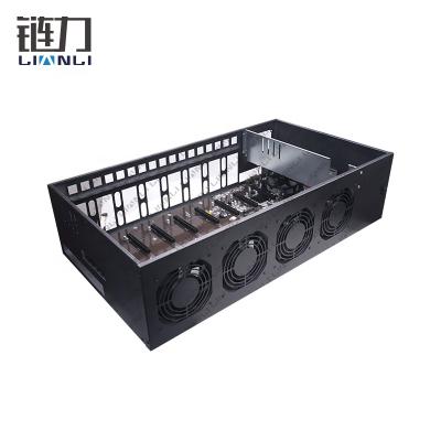 China With fan B85 motherboard gpu server case 8gpu 3070 graphics cards pc case with 3300w power supply for sale