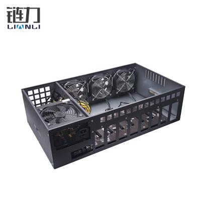 China With fan hardware pc case with b85 motherboard 55mm support 8gpu 1080ti 1660s graphics cards case for sale