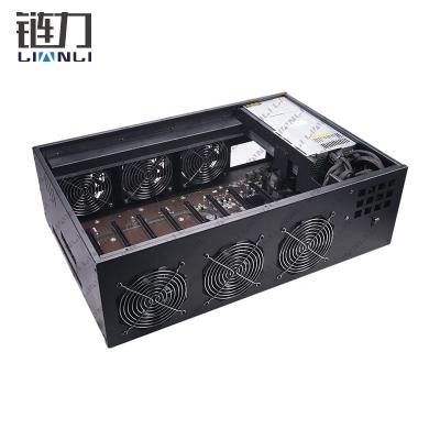 China With fan 8 gpu pc server case with 55mm gpu case motherboard spacing external graphics card case home using for sale