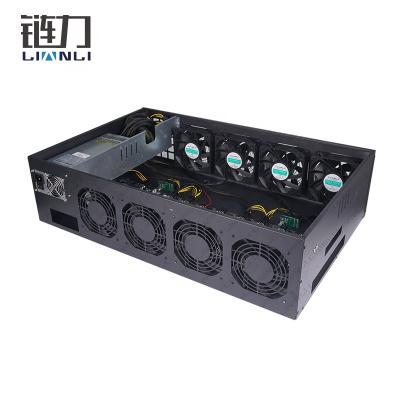 China With silent fan 65mm 8xgpu 8u gpu case home using open air view case with silent fans for sale