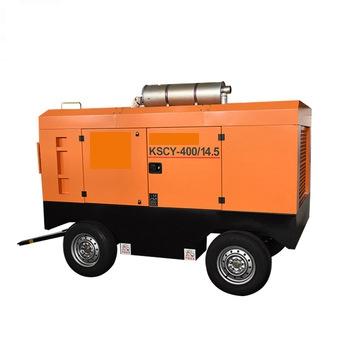 Cina KSCY-400/14.5 two wheels industrial portable diesel mining screw air compressor in vendita