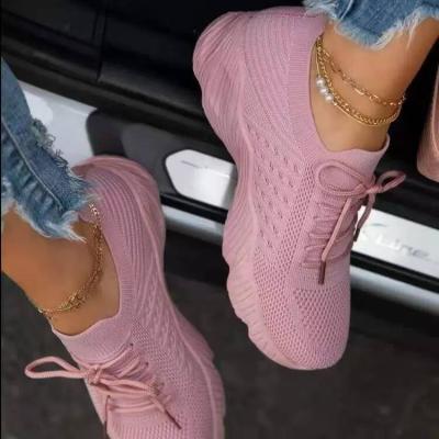 China Fashion Trend New Autumn Sneakers Women Casual Breathable Sport Shoes Lace Up Loafers Ladies White Sneakers Outdoor Walking Running Shoes for sale