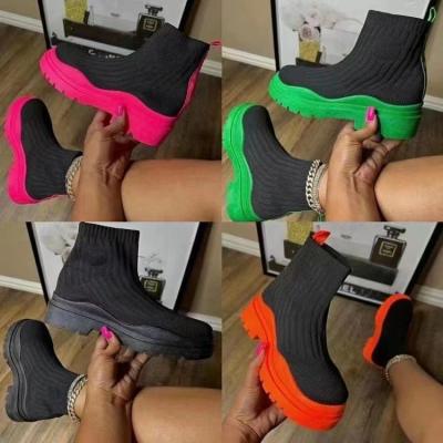 China Round 2022 Fashion Winter Boot Socks Women Red Bottoms Shoes ankle boot Fashion Hip Hop Sneaker Flats Black Boots for sale