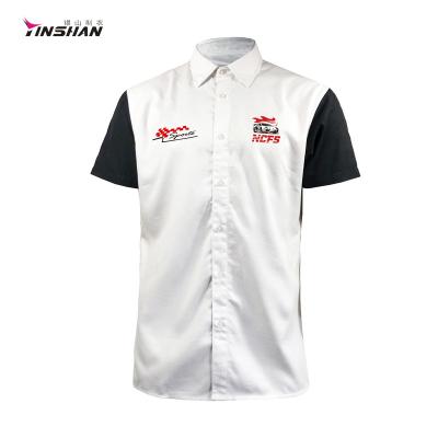 China Logo Design Printing Breathable Custom Cotton Sports Racing Shirt for sale