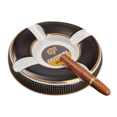 China Round Fashion Durable Classic Ceramic Cigar Ashtray High Definition Cigar Ashtray for sale