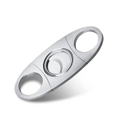 China New Durable Stainless Steel Metal Cigar Cutter Guillotine Cigar Scissors Classic Gift for sale