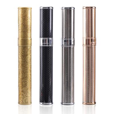 China Simple Durable Stainless Steel Travel Cigar Box Mini Humidor Pure Cupper Tube Holder Cigarette Holder Smoking Accessories Gift for sale