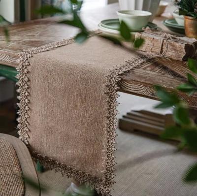 China Natural Wabi-sabi Jute Weave Used Table For Party Home Decoration Table Runners for sale