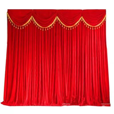 China Custom Blackout Theateri Conference Room Wedding Velvet Stage Curtain for sale