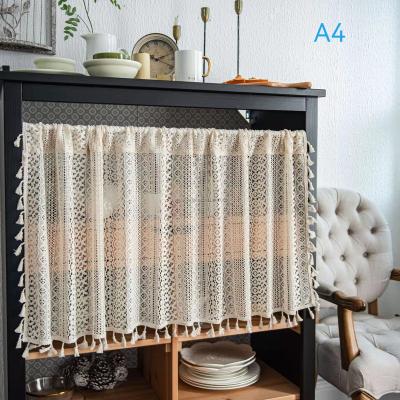 China Blackout Ready Modern Nordic Japanese Lace Hollowed-out Print Made Kitchen Cafe Curtain for sale