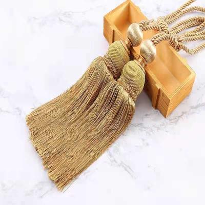 China New Transitional Multicolor Double Ball Curtain Fringe Tie Back Hanging Tassel for sale