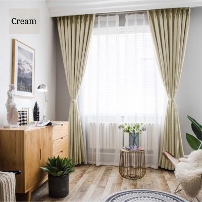 China Blackout modern simple pure cotton blackout blackout linen custom curtains for living room for sale