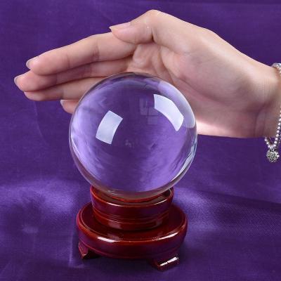 China China LONGWIN 80mm (3.1 in) Photography Crystal Ball Clear Contact Juggling Ball with Wooden Stand for sale