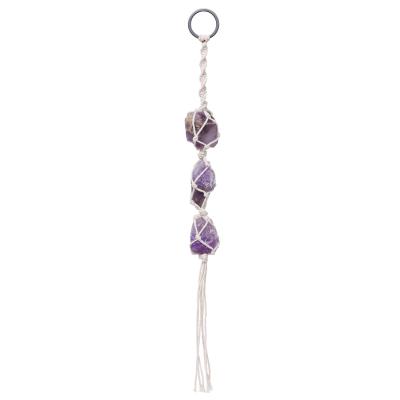 China Decoration Healing Purple Crystals Hanging Ornament Pendant Crystal Sun Light Catcher Keychain for sale