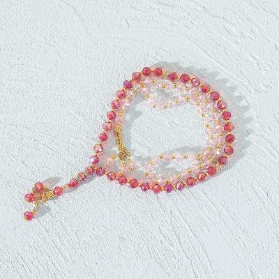 China Pray LONGWIN 8mm Cheap Crystal Islamic Rosary Muslim Tasbih Glass Beads For Souvenir Crystal Prayer Beads for sale