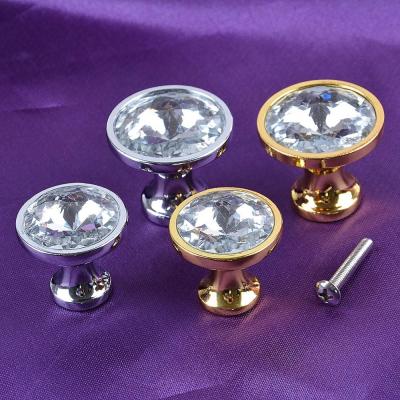 China Cabinet Furniture Cabinet Door Counter Puller Crystal Diamond Handle and Knob for sale